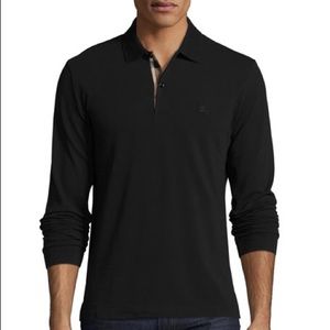Burberry Black Long Sleeve Polo Shirt